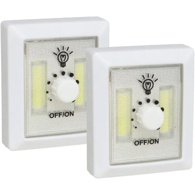 Gerimport Kastlampen - 2x - met dimmer - LED lampen - wit - 7 x 8.6 cm