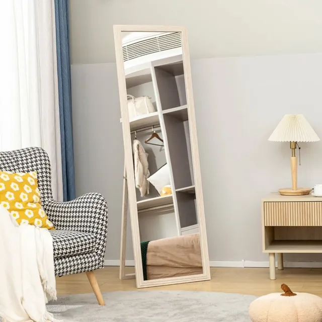 HAUSS SPOLE Spiegel – 160 x 50 cm – Vrijstaand, Leunend En Wandmontage – Gehard Glas Met Lijst – Wit – Rechthoekige Passpiegel