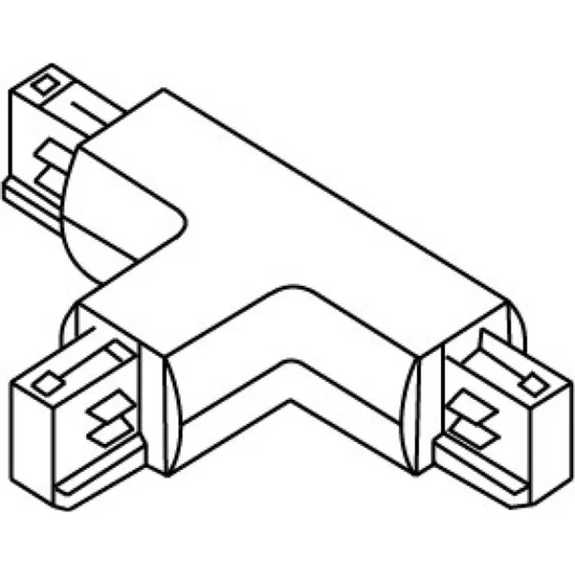 Fantasia Track T-connector voor 3-fase railsysteem, linkse T-aftakking, in witte uitvoering