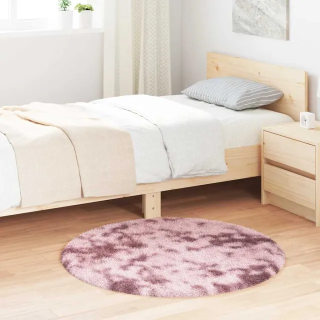 vidaXL Hoogpolig vloerkleed NAVARRA 100x100 cm polyester stoffig roze, foto 2