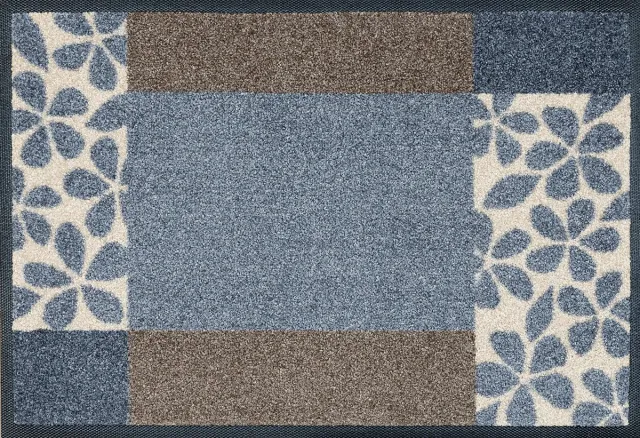 Kleen-Tex Deurmat Wash&Dry Florita Grey - 40 x 60cm beigeblauwbruin
