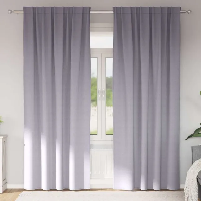 vidaXL Zwart-out Gordijnen met Ringen 2 st Metaalgrijs 260 x 140 cm