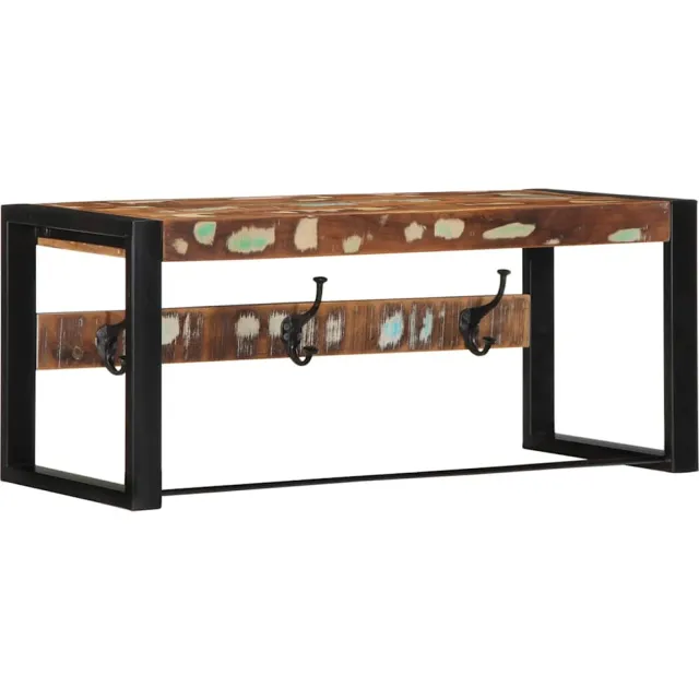 vidaXL Kapstok 80x35x35 cm massief gerecycled hout meerkleurig