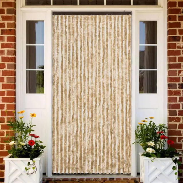 vidaXL Vliegengordijn 90x200 cm chenille beige