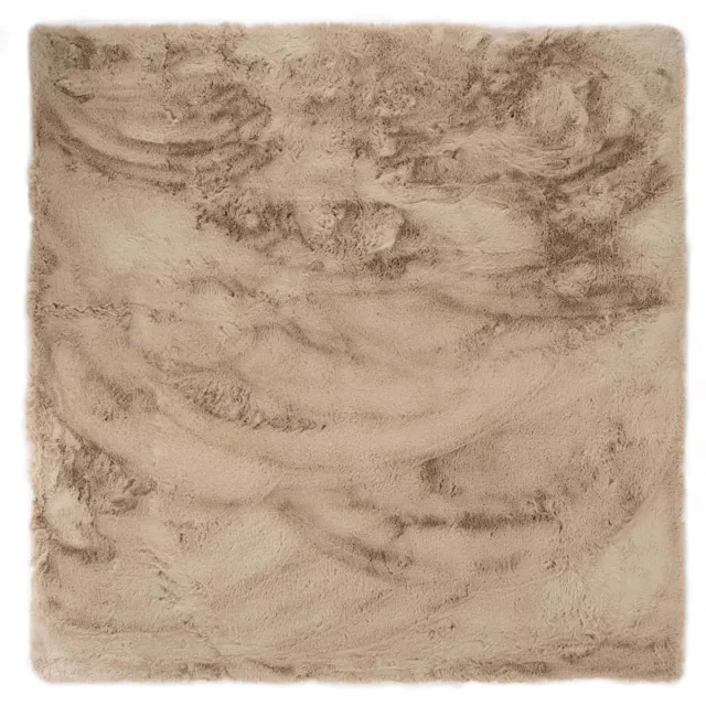 Tapeso Vierkant hoogpolig vloerkleed - Comfy Plus taupe 160x160