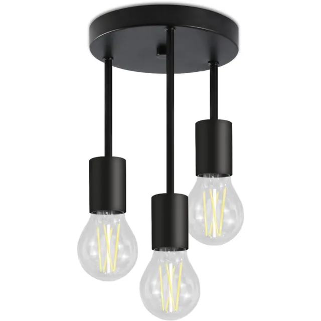VELZINO® Keukenlamp Plafond - Plafondspot - Moderne Plafondlamp Keuken - E27 Fitting Zwart