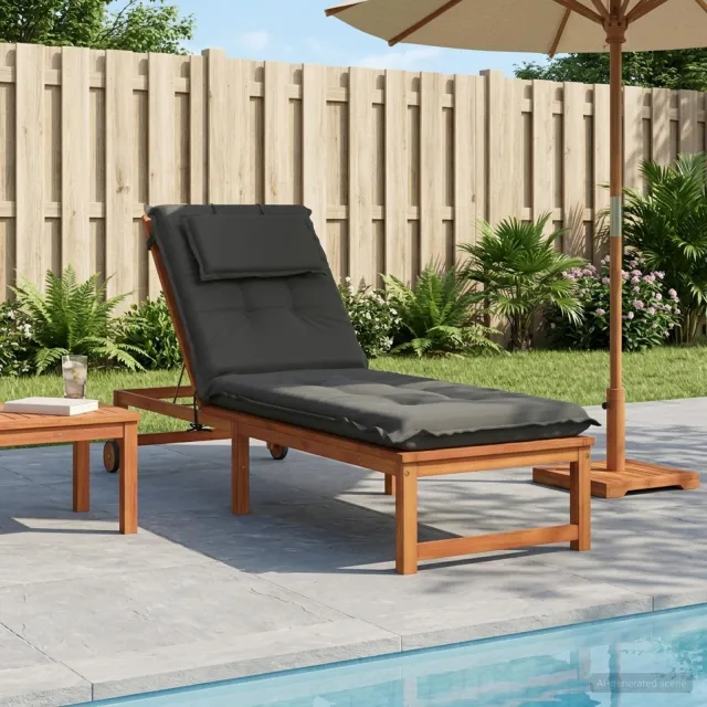 vidaXL Ligstoel Kussen GEMERT 100% Polyester Antraciet 190 x 50 x 9 cm Anthraciet