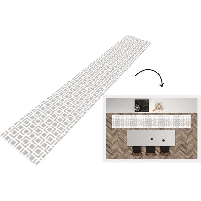 KitchenYeah Keukenloper - Keukenmat - Design - Lijn - Patroon - Keuken vloerkleed Multicolor