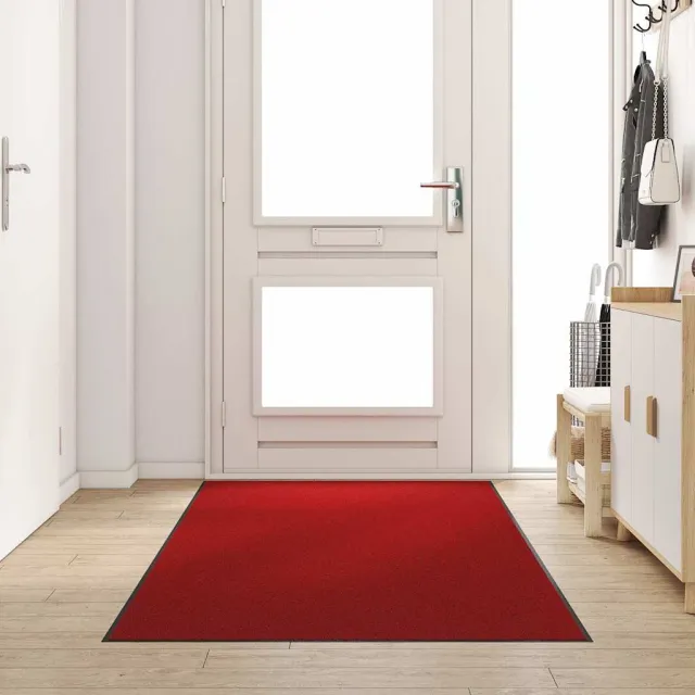 vidaXL Deurmat Rood en Zwart 120 x 300 cm 100% Polyamide