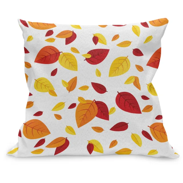 ABAKUHAUS Kleurrijk Kussenhoes, Saisonale Herbstblätter, Kussenhoes met Ritssluiting en Dubbelzijdige Print, 50 x 50 cm, Rood Oranje Geel