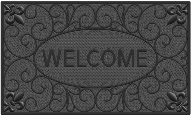 MD-Entree MD Entree - Deurmat - Rubbermat - Omega Welcome - 45 x 75 cm Zwart