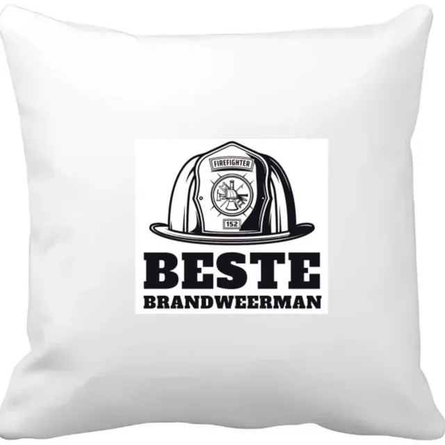 Akyol beste brandweerman Kussen hoes - Beste brandweerman - collega - cadeau - 40 bij 40 cm Multicolor