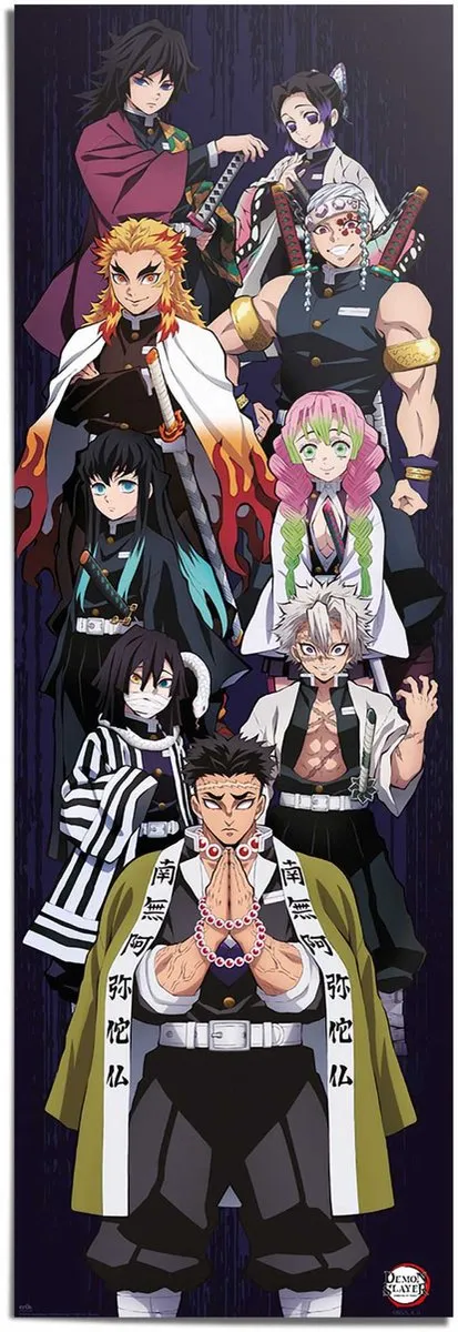 Reinders Poster Demon Slayer - 158 x 53 - Papier - REINDERS zwart