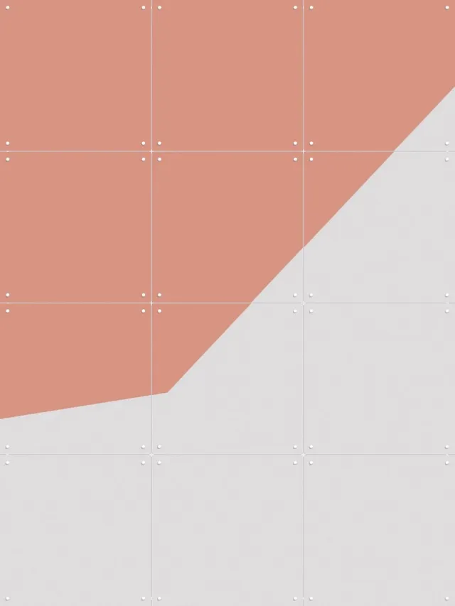 IXXI Color blocking - Pink Grey, Allon Dery - 60 x 80 cm - Grote wanddecoratie en posters - Abstract, Minimalisme, Grafisch Ontwerp, Geometrische Roze / Pastel kleuren / Kleur