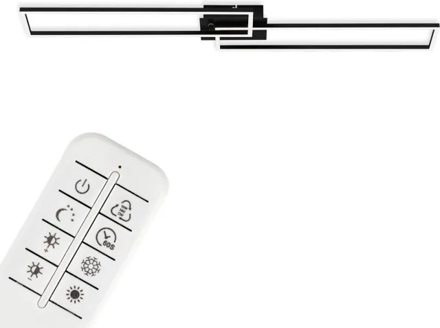 Briloner LED Plafonniére - plafondlamp - dimbaar - met afstandsbediening - kleurtemperatuurregeling - incl. nachtlichtfunctie en timer zwart