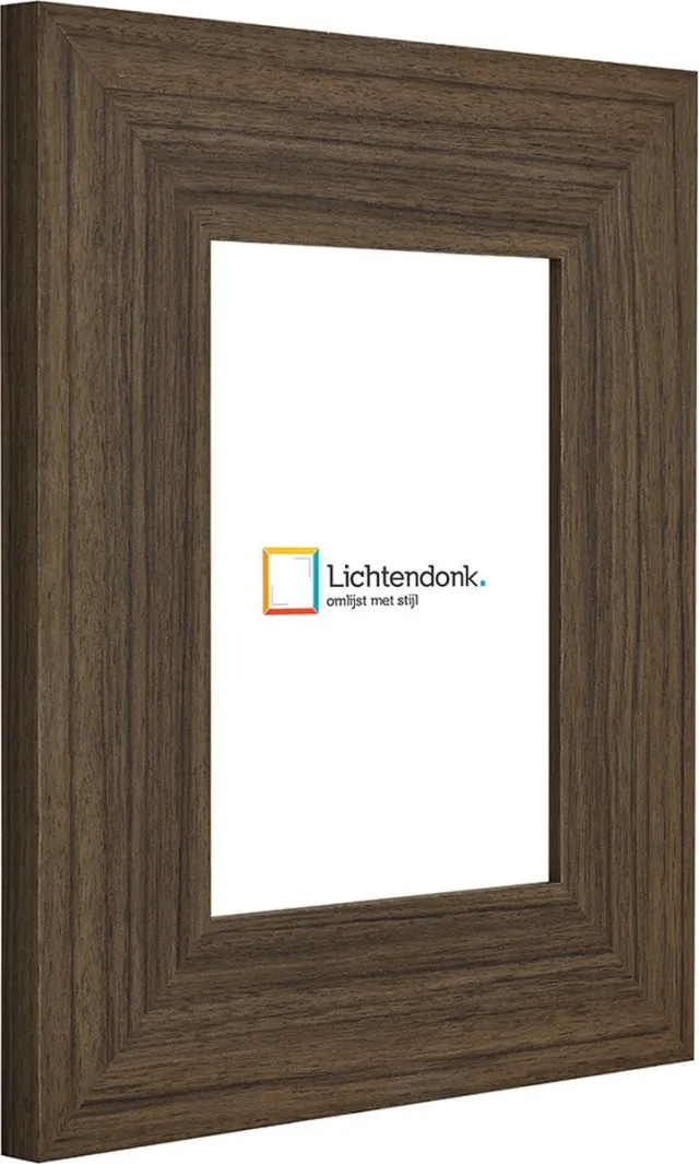 Lichtendonk Fotolijst - Bruin - 6 cm breed profiel - Fotomaat 40x120 - Ontspiegeld ACRYLITE - Art.nr. 101155227401203