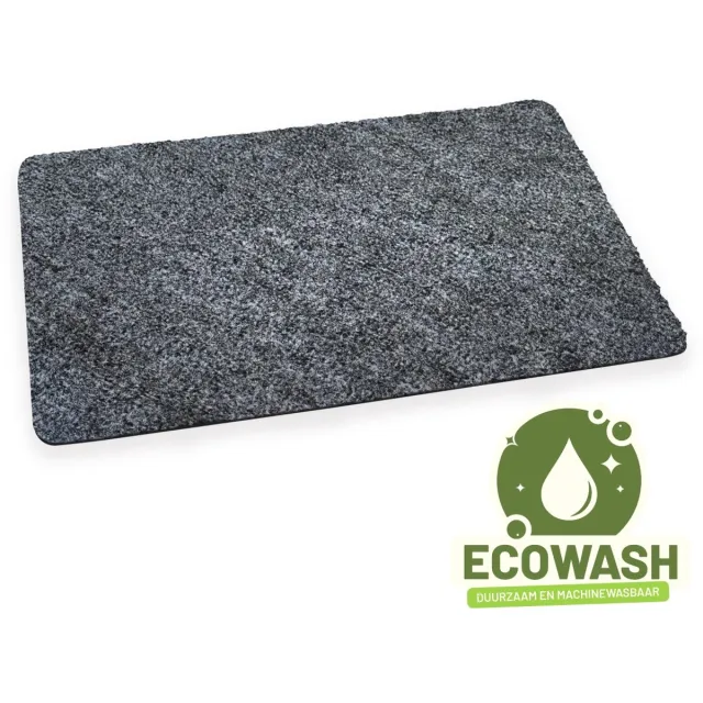 Studio M Deurmat - Wasbaar - Droogloopmat - 60x90 cm - Ecowash - Grijs - Schoonloopmat - Voor Buiten en Binnen - Milieuvriendelijk TPE Antislip Deurmat