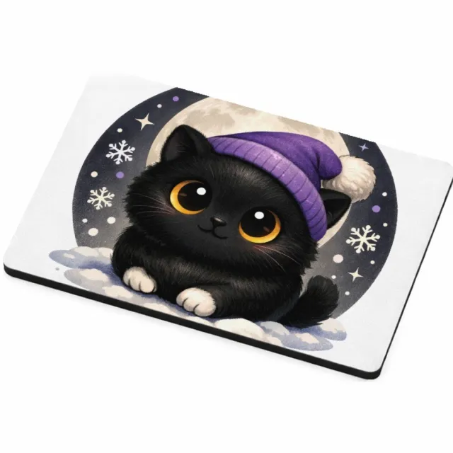 Mr Cadeautjes MDF magnetische fotolijst 7,5 x 5 - design Lieve pinguïn in winterse nacht | cadeau Wit