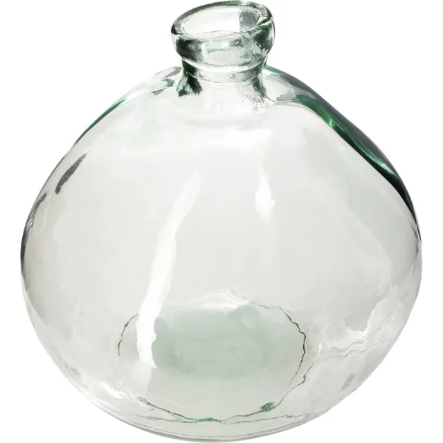 Atmosphera bloemenvaas Genua - Organische bol fles vorm - helder transparant - glas - 22 x 21 cm
