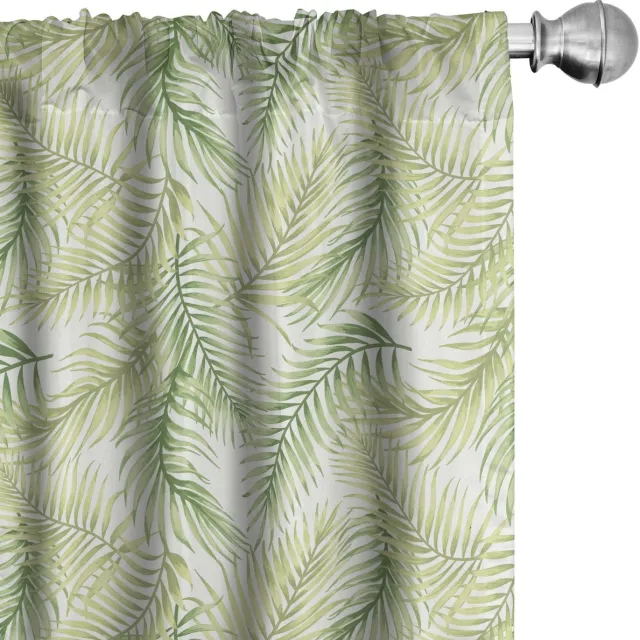 ABAKUHAUS Palmblad gordijnen – 2x75x225 cm – microvezel – varen groen Farn-grün