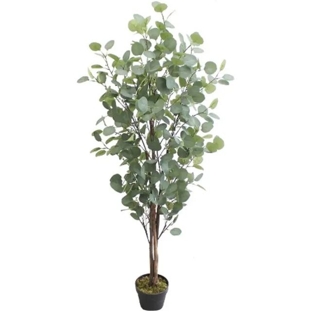 Kunstpalm Kunst Eucalyptus Boom - Namaak Kamerplant - 160cm - Kunstplant Groen Donkerbruin
