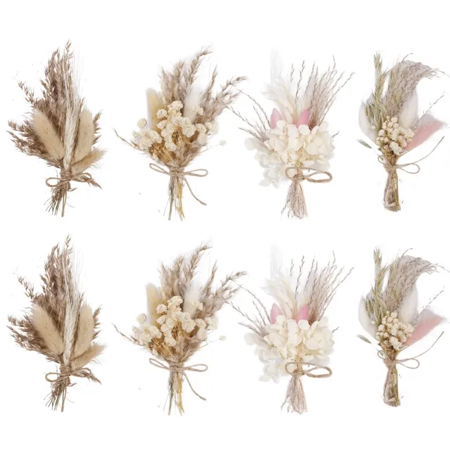 Famanu Mini Gedroogde Bloemen - Perfect voor decoratie en knutselen - Set van 8 natuurlijke bloemen - Onbekende kleur