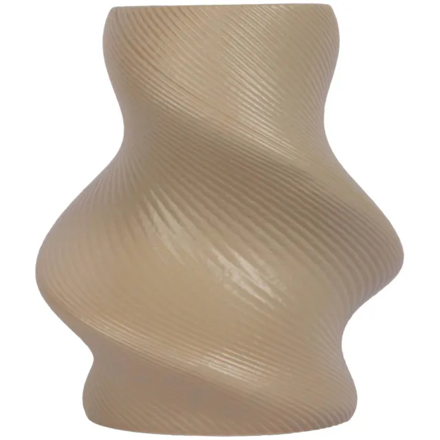 Present Time keramieken vaas Paris Twisted 10x22 cm - latte bruin