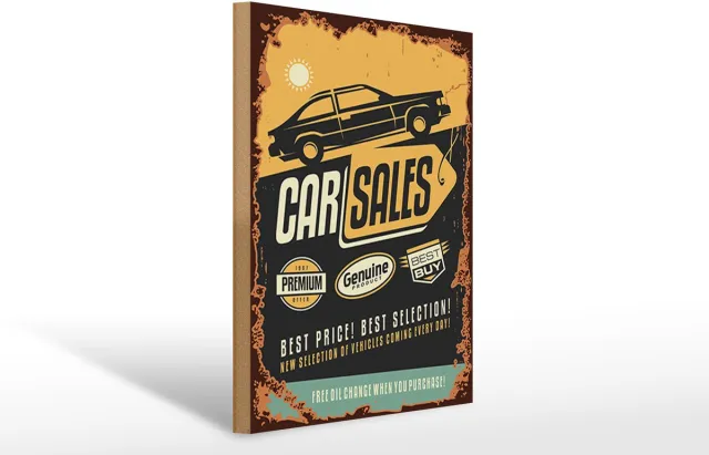 Femer Holzschild Retro 30x40cm Car Sales best price Auto