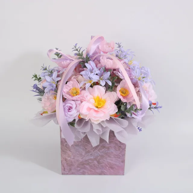 La Roselle Amsterdam Kunstbloemen inclusief Cadeautas – bloemen Boeket met Geurende Kunstbloemen – Roze & Lila Bloemenmix Roze, Lila, Lichtroze, Paars