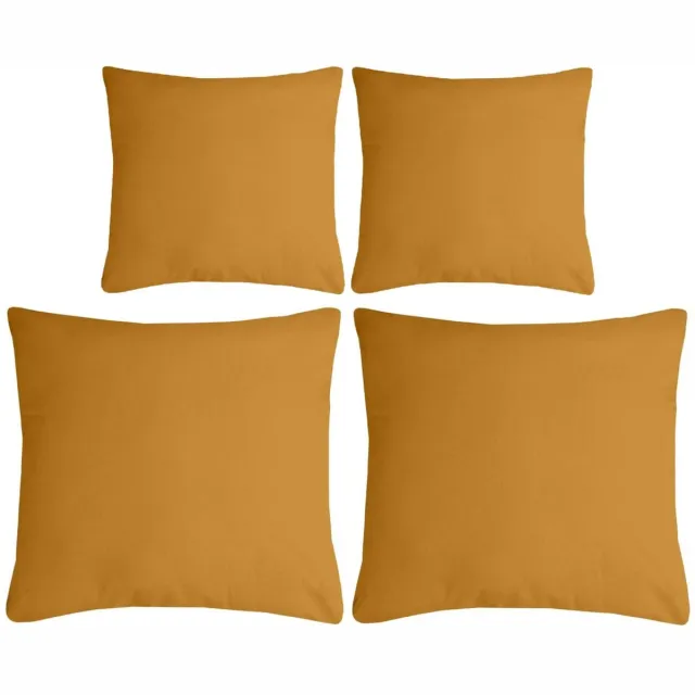 Stof Textile sierkussen Nelson - set 4x - okergeel - 2 formaten - bank kussens - polyester
