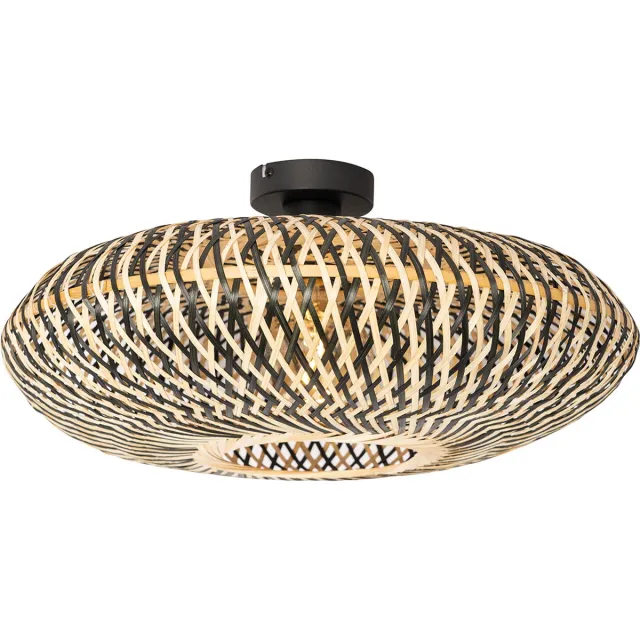 QAZQA ostrava - Oosterse Plafondlamp - 1 lichts - Ø 50 cm - Zwart - Woonkamer | Slaapkamer | Keuken
