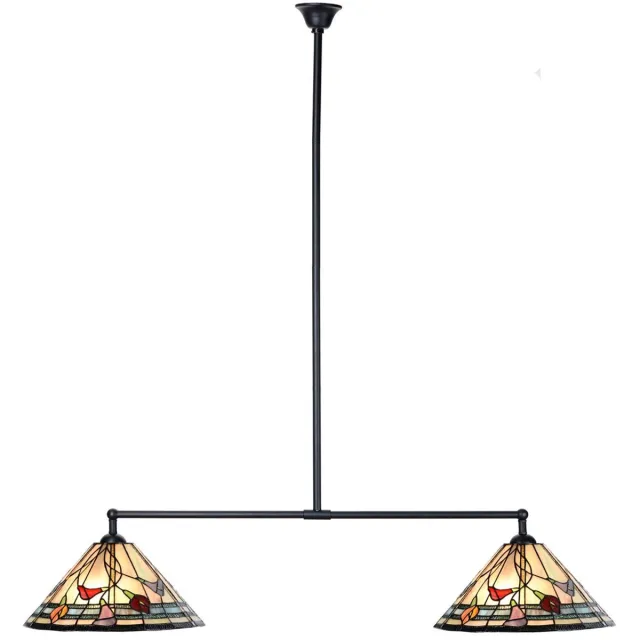 Coloured by Art Tiffany T-lamp 2 lichts Calla - Art Deco Trade Zwart