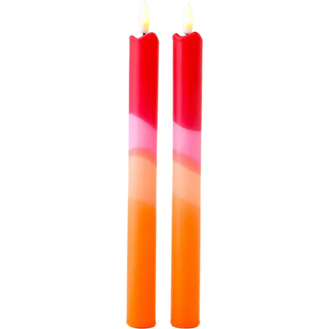 LED Dinerkaarsen Rood Roze met Kleurverloop - Set van 2 - Incl. Batterij - Timerfunctie - Werkt met Afstandsbediening - Aifcandles