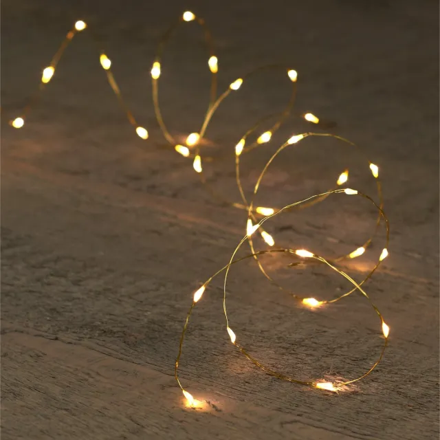 Anna's Collection Anna Collection Draadverlichting - goud - 10 led lampjes - warm wit - batterij - 100 cm