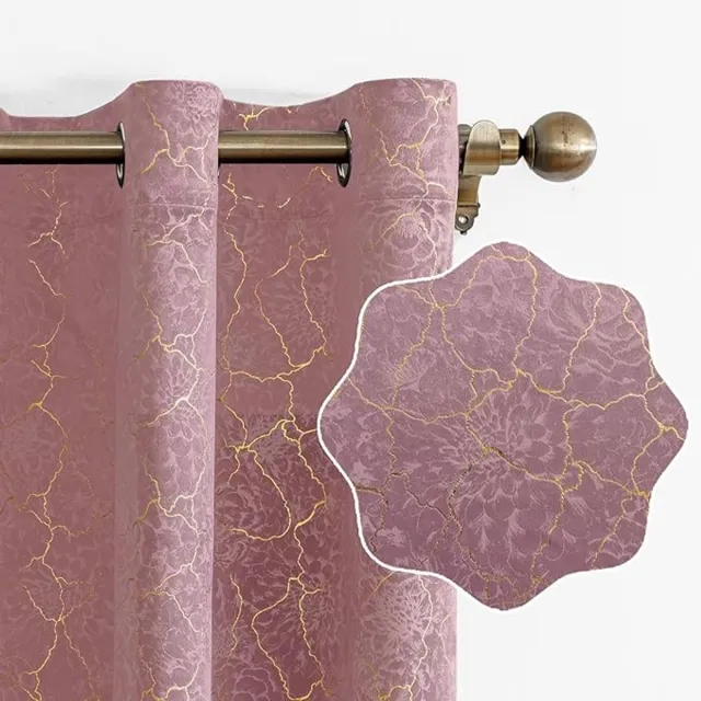 AFRIMA Fluwelen Verduisterende Gordijnen Set 2 Stuks 140x245 cm Roze