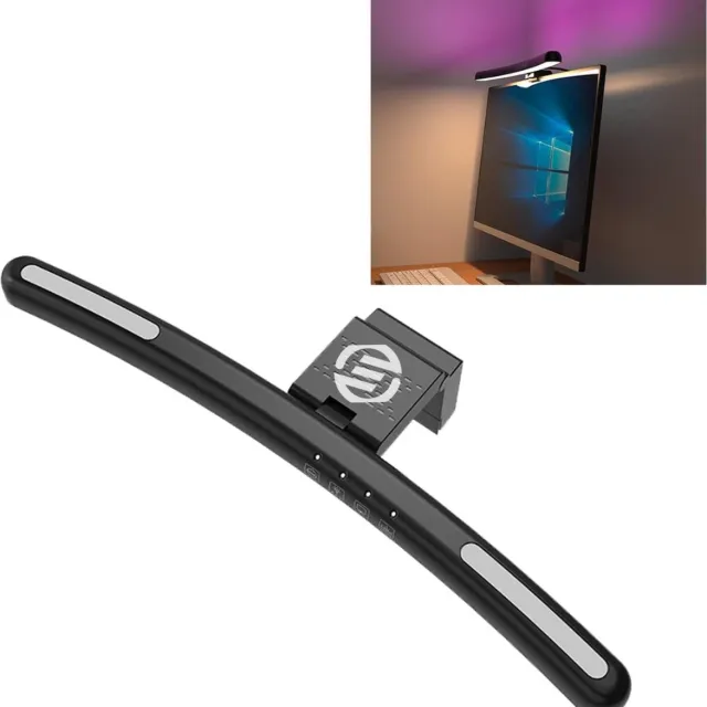 Equivera Monitor Lightbar - Monitor Light Bar - Monitor Lamp - Monitor Bar - Laptop Lamp - PC Lamp - Dimbaar - Thuiswerken, Kantoor, Gamen Zwart
