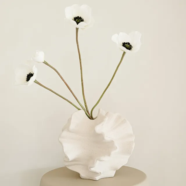 Indore Home Coral vaas M - Vaas keramiek - Decoratieve accessoires - Wit