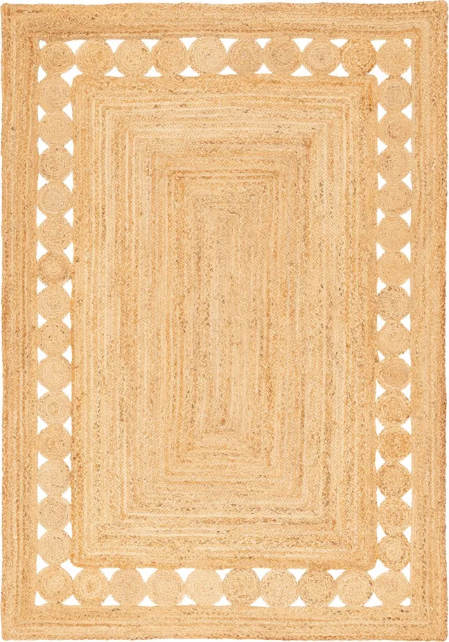 Pergamon Natuurvezel tapijt Jute Salsa Ethno Border Beige