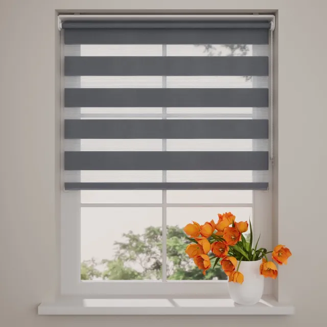 DTCH Duo rolgordijn - Pure Mini - Lichtdoorlatend - Grijs - 110 x 150 cm - rolgordijn zonder boren Grey