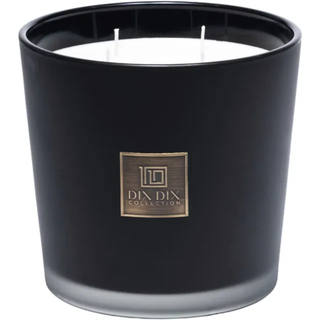 Collection DIX DIX collection - Geurkaars INTENSE (2200g) - Natuurlijke koolzaadwas - Luxe geurkaars in glas - Orientaals & Kruidig - Handgemaakt in Nederland Zwart