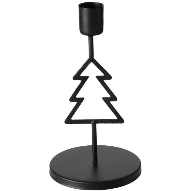 Boltze Xmas Metalen kaarsenhouder voor één kaars NORGA, hoogte 17 cm Zwart