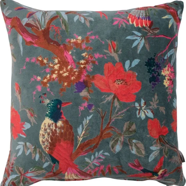 Mars & More Paradise kussen - sierkussen dierenprint - 60 x 60 cm blauw, groen, rood
