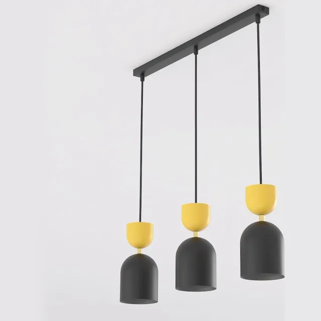 Emibig GAUDI 3 BLACK ORANGE - Moderne hanglamp voor sfeervolle verlichting Zwartachtig, Oranje