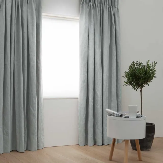 Linnenlook Gordijnen Linnen Gordijnen® Klant-en-klaar Set Gordijnen van 100% linnen 140 x 270 cm ~ Lichtgrijs 161 ~ Gevoerd/Verduisterend Lichtgrijs 161 ~ Gevoerd/Verduisterend ~ 2 stuks