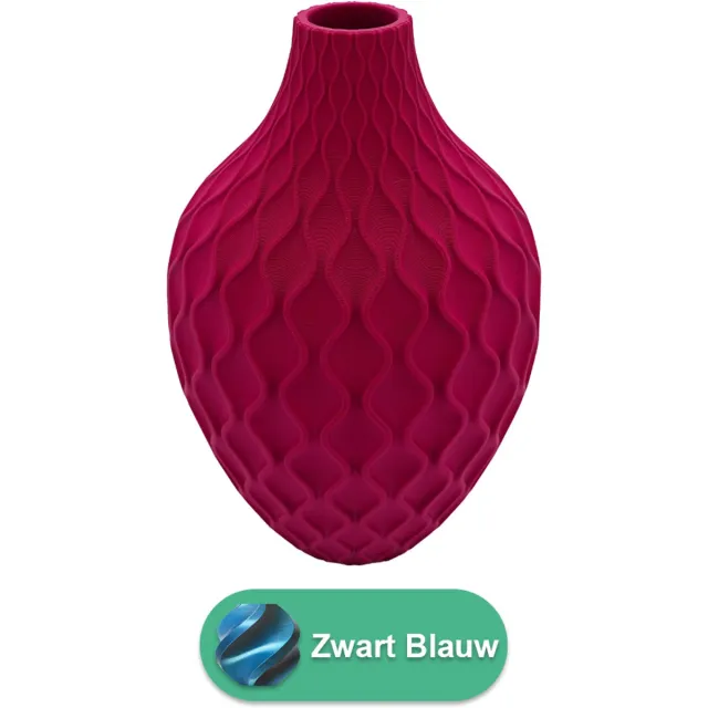 Lovora Ophira moderne vaas – Decoratieve vaas - Zwart / Blauw - 3d geprinte vaas – geschikt voor droogbloemen - 25CM
