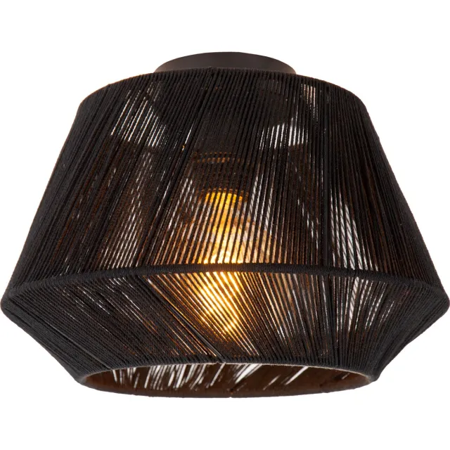 Lucide JESSICA - Plafonnière (Plafondlamp) - Ø 30 cm - 1xE27 - Zwart - Japandi