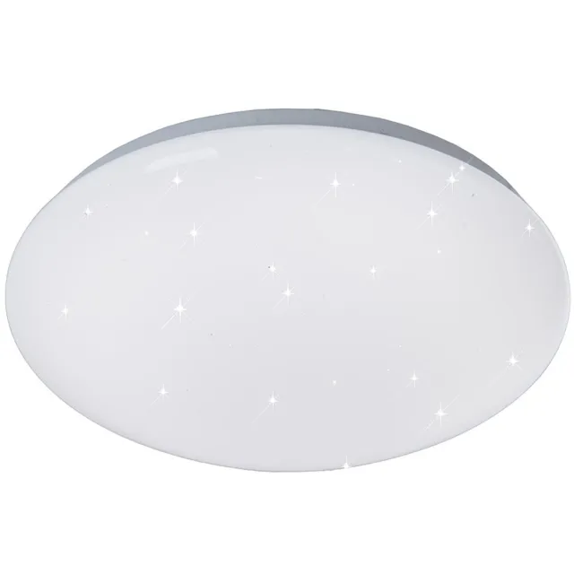 ESTO Plafondlamp ster effect licht design plafondlamp sterrenhemel effect, metaal, ronde vorm, 1x LED 15 watt 1200 lumen cool white, DxH: 30x10 cm Wit