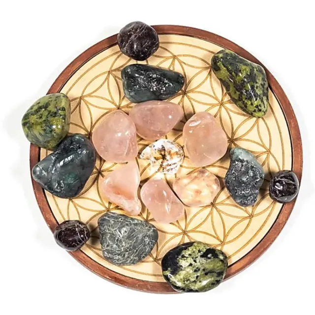 Yogi & Yogini Kristalraster Liefde - Heilige geometrie - Helende stenen Multi