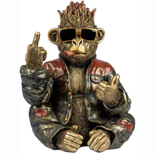 Formano Gorilla - Ruig - Stoer - Beeld - Polyresin - Goud - Zwart - Formano - 34x25x20cm - Beeld - Decoratie - Cool!!