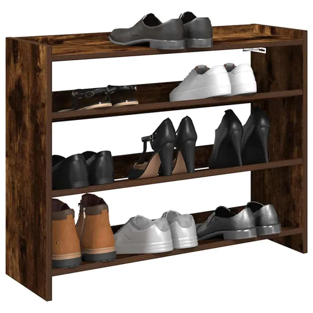vidaXL Schoenenrek 80x25x62 cm bewerkt hout gerookt eikenkleurig Bruin